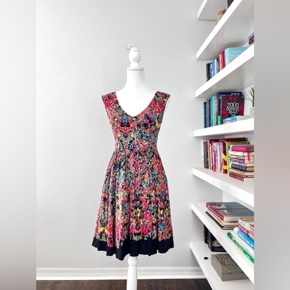 Plenty by Tracy Reese Anthropologie Multicolored v neck sleeveless dress size 2 - Picture 1 of 15